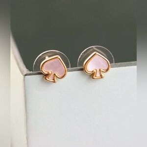 Kate Spade Spade shaped mother of pearl ear studs, New